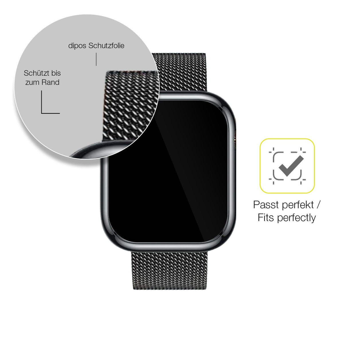 2x 3D Full Cover Schutzfolie für Ruxingx 1.47 Zoll Smartwatch