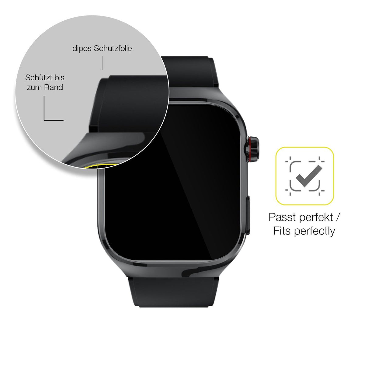 2x 3D Full Cover Schutzfolie für TK 16 Smartwatch 2.04 Zoll
