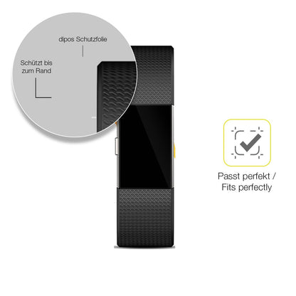 2x 3D Full Cover Schutzfolie für Fitbit Charge 2