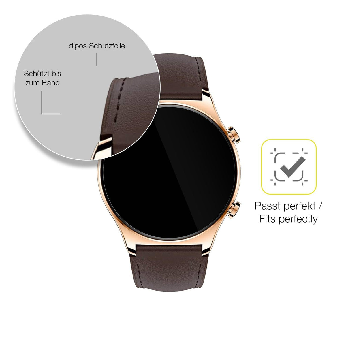 2x 3D Full Cover Schutzfolie für Honor Watch GS 3