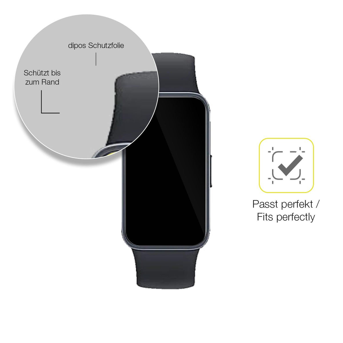 2x 3D Full Cover Schutzfolie für Huawei Band 10