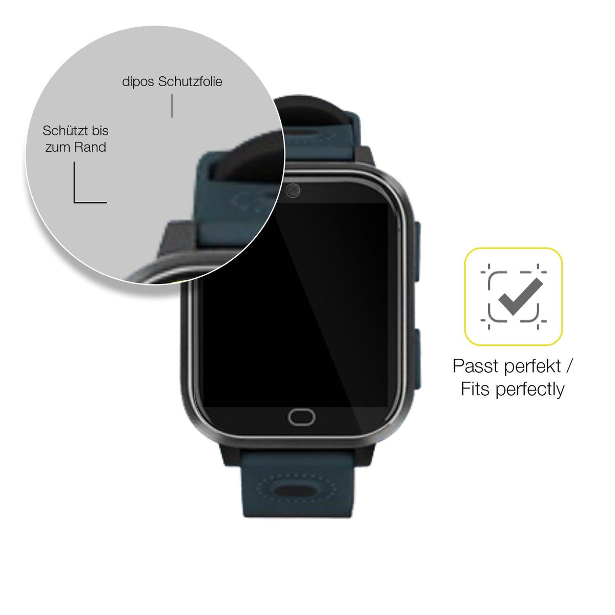 2x 3D Full Cover Schutzfolie für Noctiluxia K18FH Kinder Smartwatch