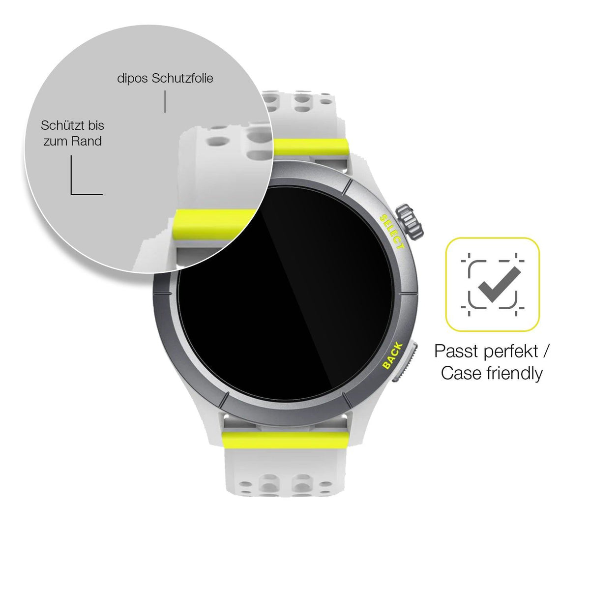 2x 3D Full Cover Schutzfolie für Amazfit Cheetah round