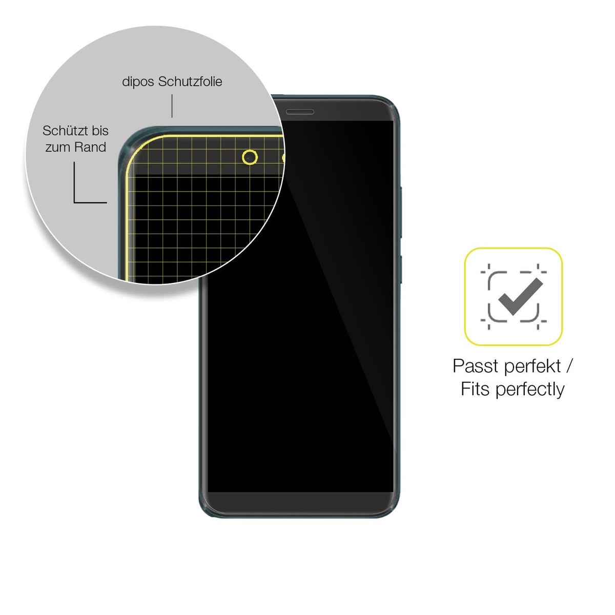 2x 3D Full Cover Schutzfolie für Mobicel RX Plus