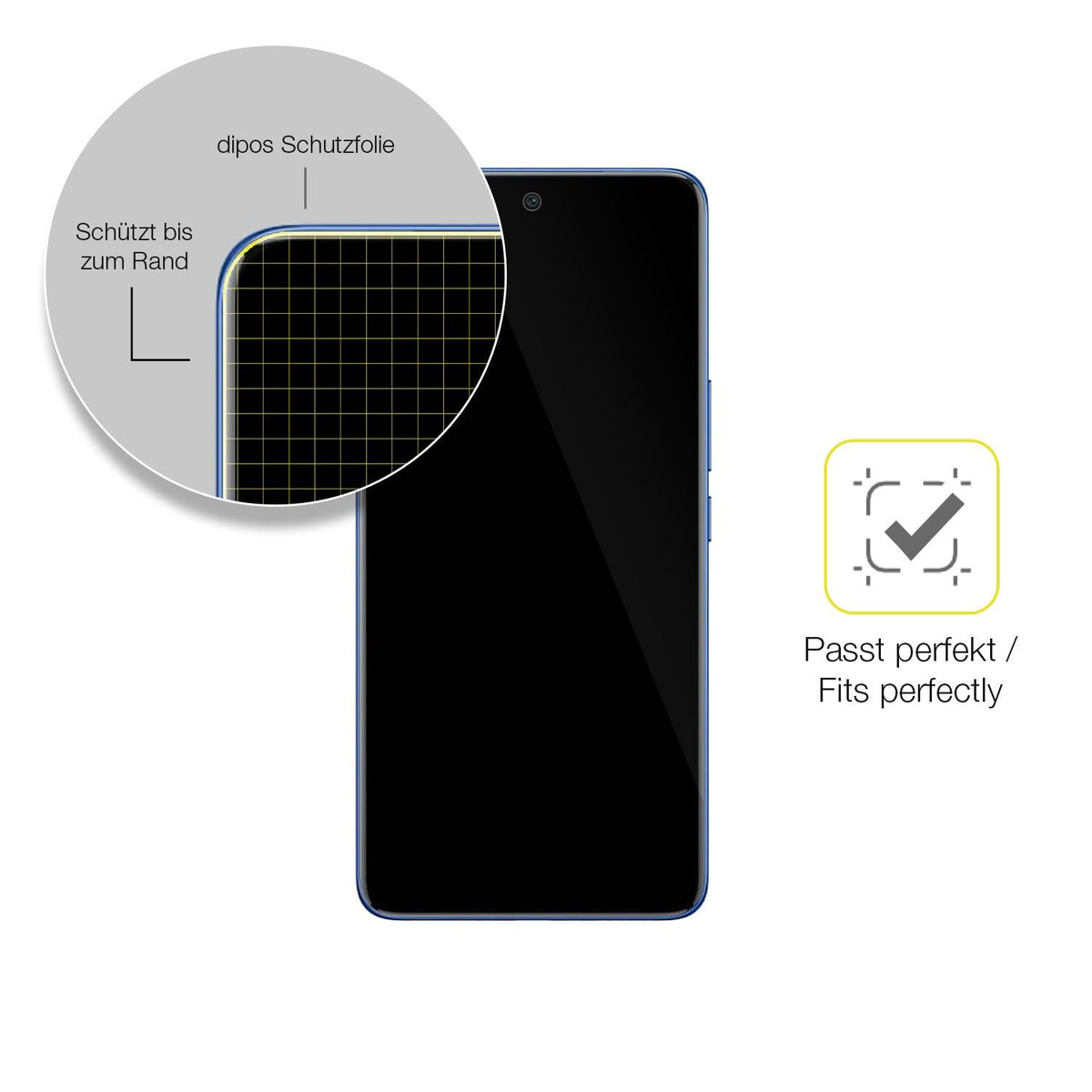 2x 3D Full Cover Schutzfolie für Vivo V50