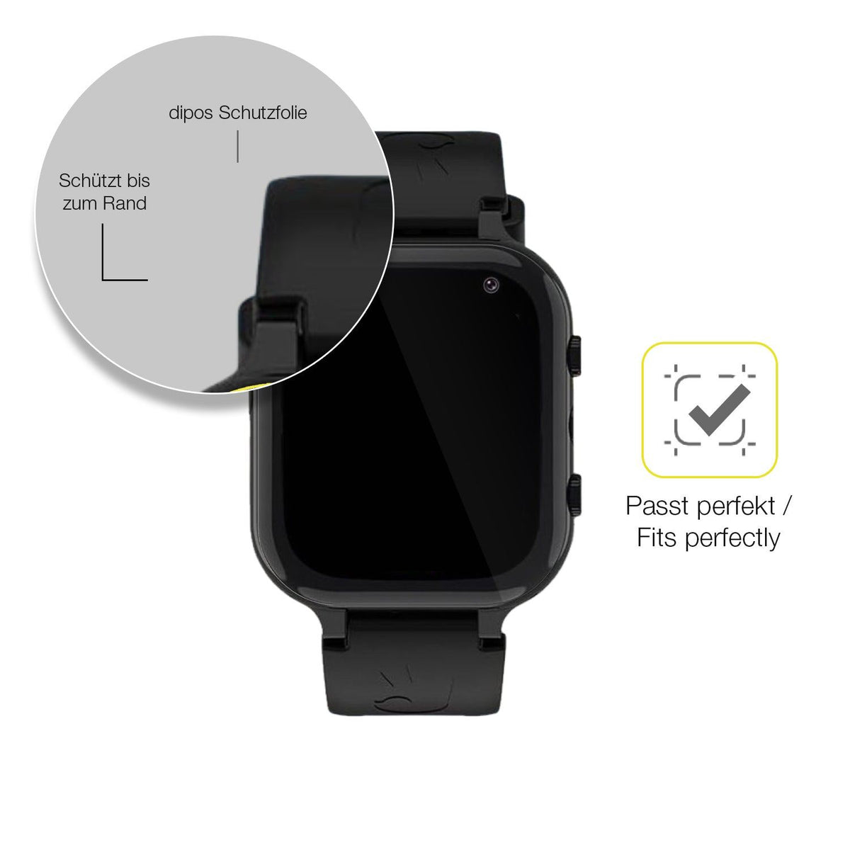 2x 3D Full Cover Schutzfolie für Ruopoem Smartwatch Kinder