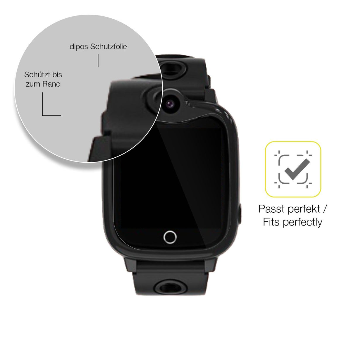 2x 3D Full Cover Schutzfolie für jiangshu Smartwatch Kinder 4G