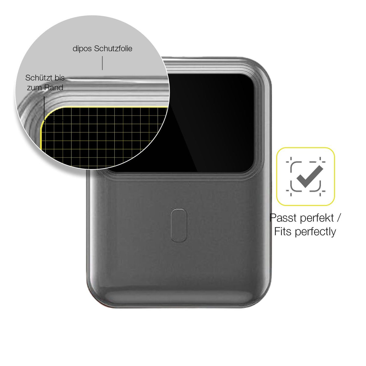 2x 3D Full Cover Schutzfolie für hganus PowerBank H5