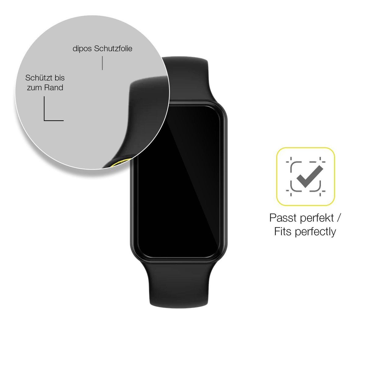 2x 3D Full Cover Schutzfolie für Huami Amazfit Band 7