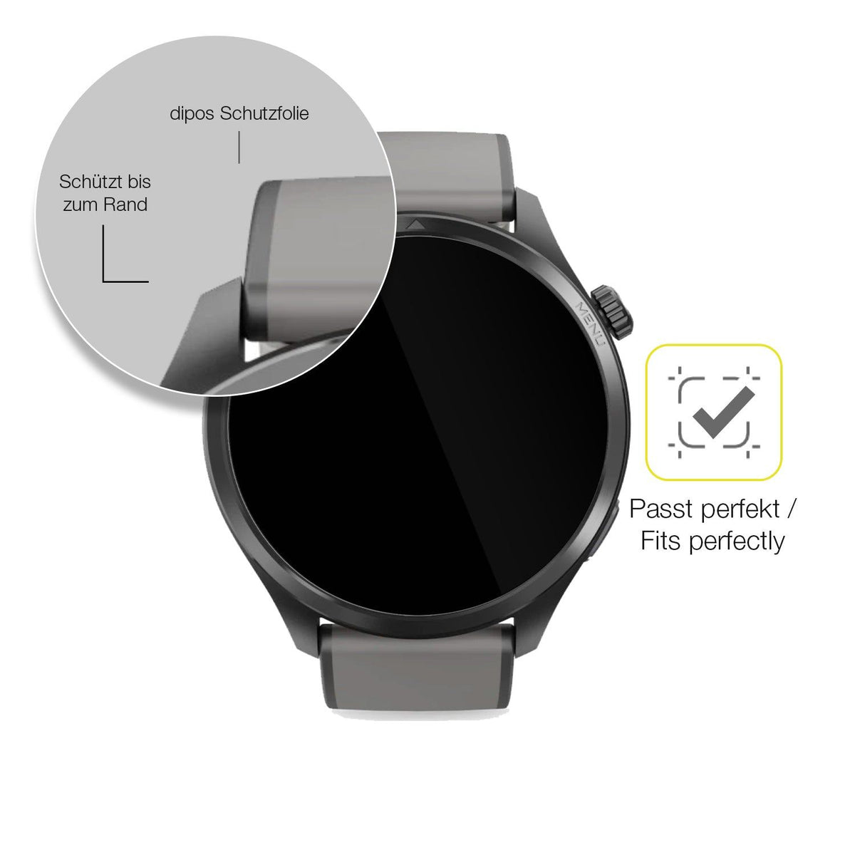 2x 3D Full Cover Schutzfolie für Hama 9000 Smartwatch
