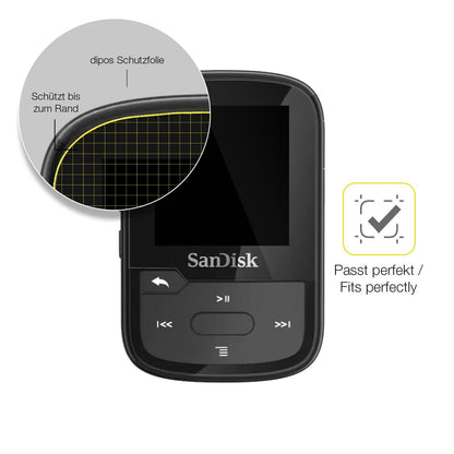 2x 3D Full Cover Schutzfolie für SanDisk Clip Sport Plus