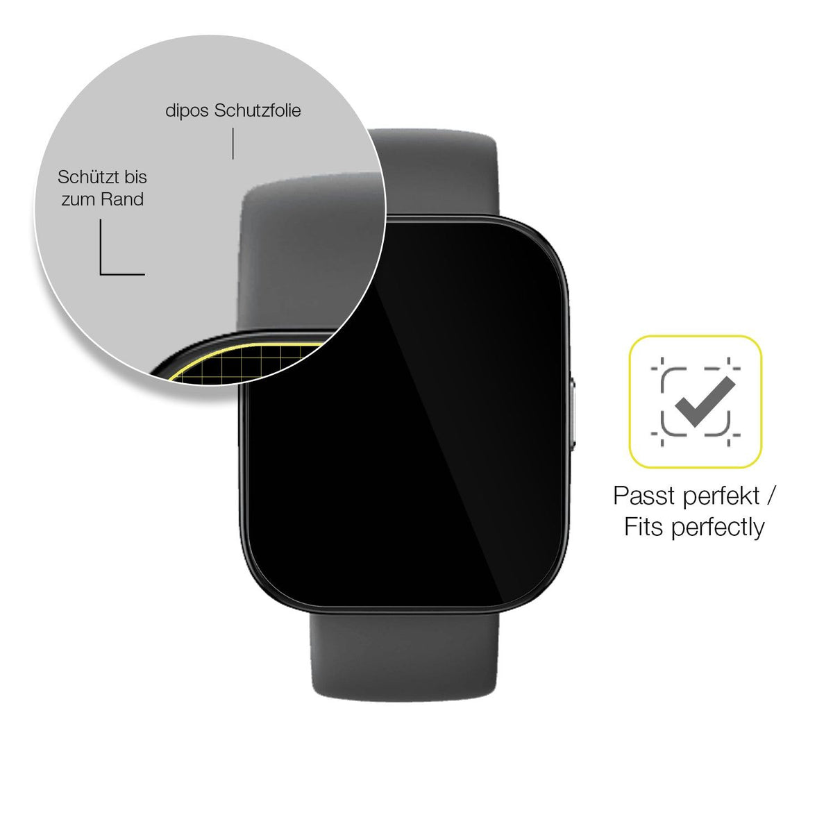 2x 3D Full Cover Schutzfolie für Amazfit bip5 38mm
