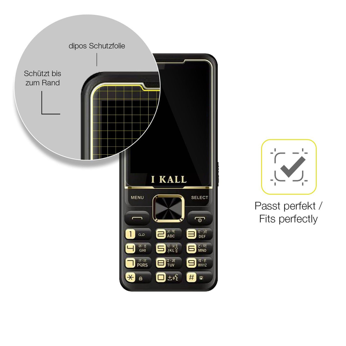 2x 3D Full Cover Schutzfolie für iKall K99 Pro