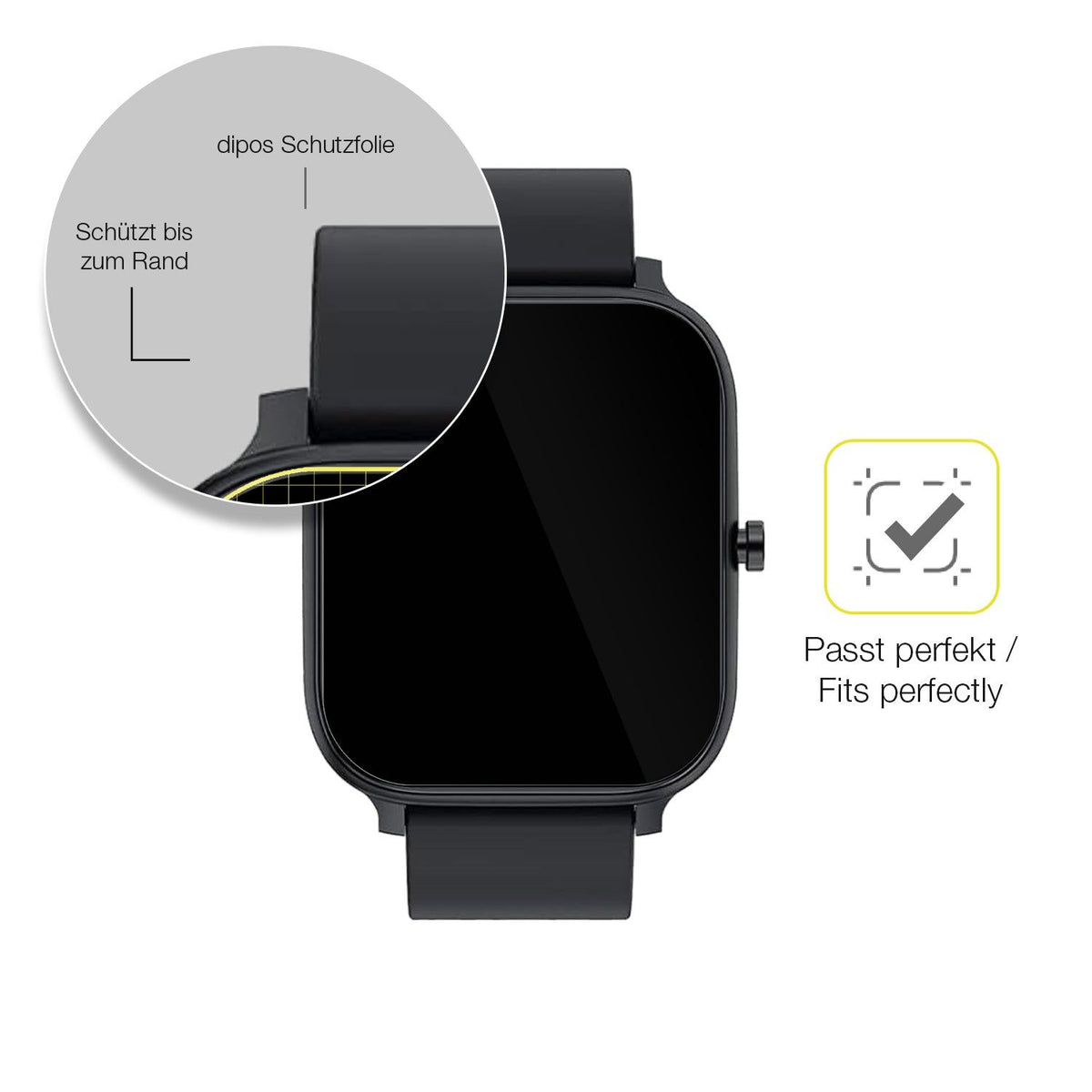2x 3D Full Cover Schutzfolie für Torjalph Smartwatch 1.69 Zoll