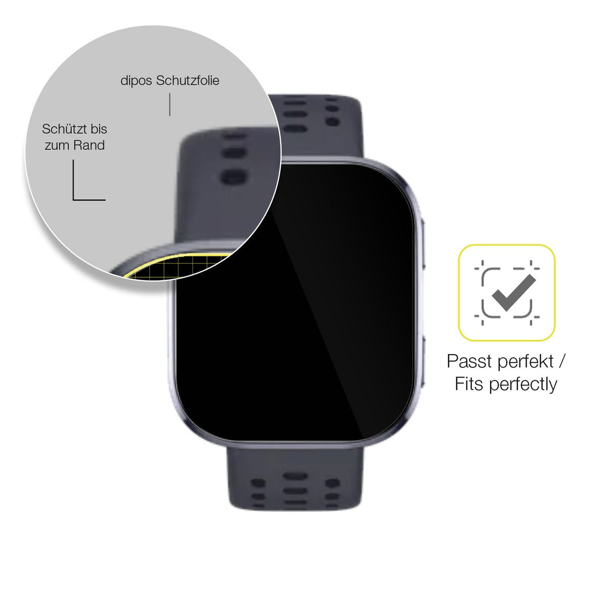 2x 3D Full Cover Schutzfolie für Huami Amazfit Bip 6
