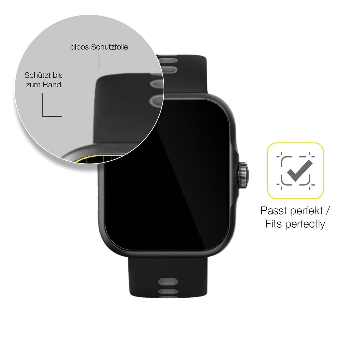2x 3D Full Cover Schutzfolie für CW Watch S1