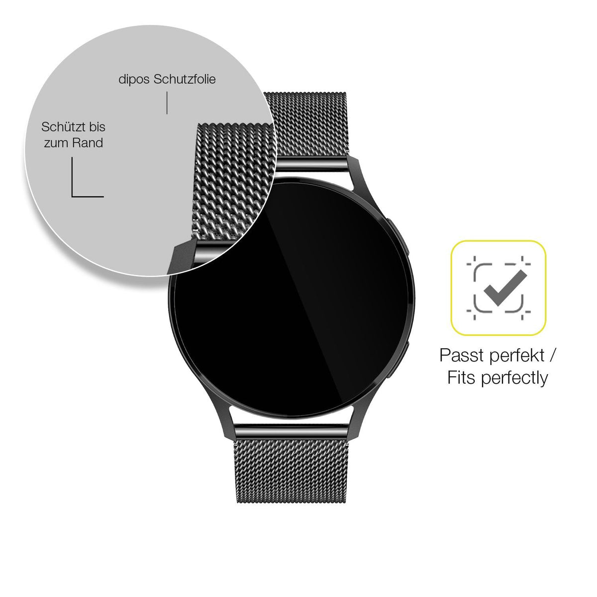 2x 3D Full Cover Schutzfolie für Levowatch Edgy