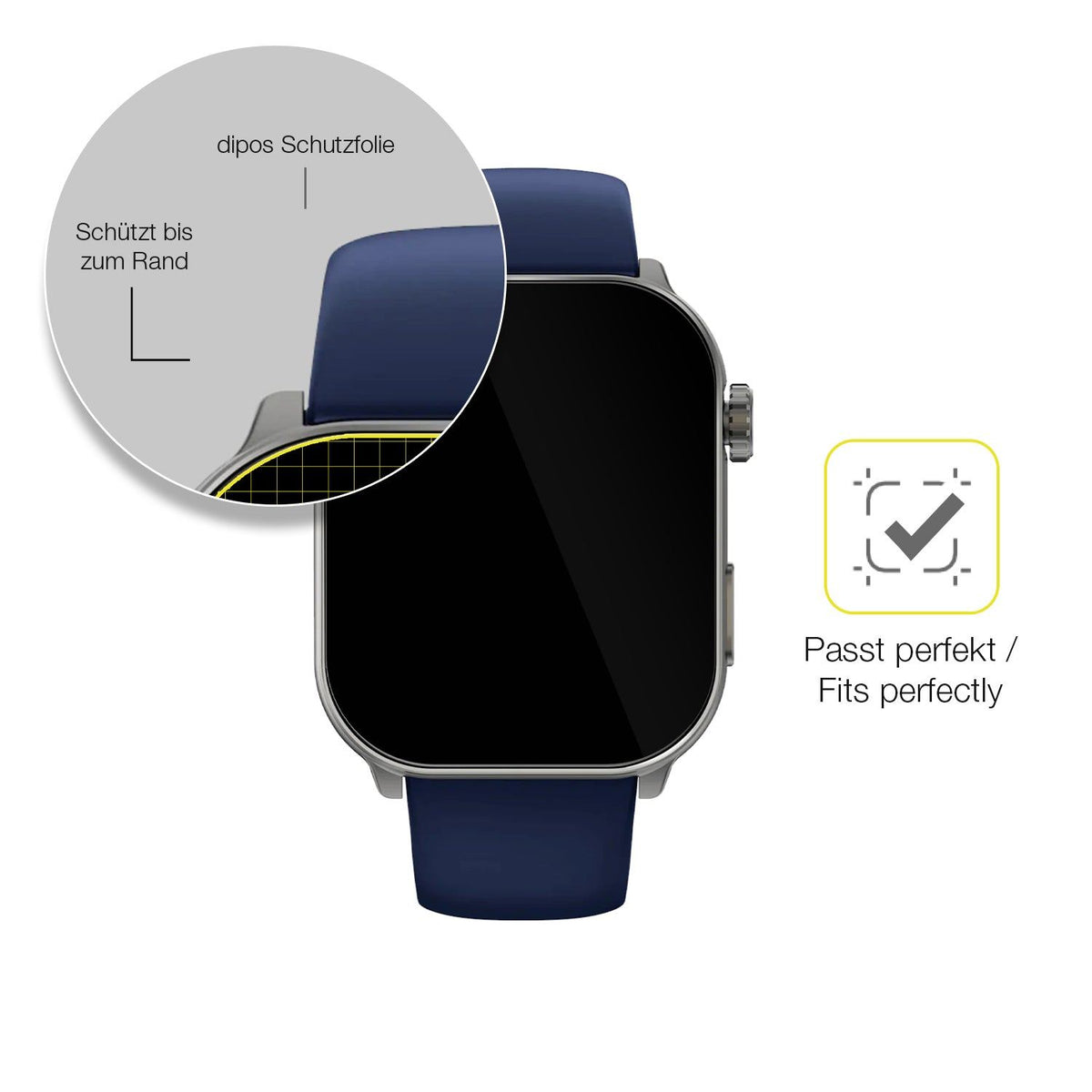 2x 3D Full Cover Schutzfolie für GARD PRO Health Smartwatch 3 41mm