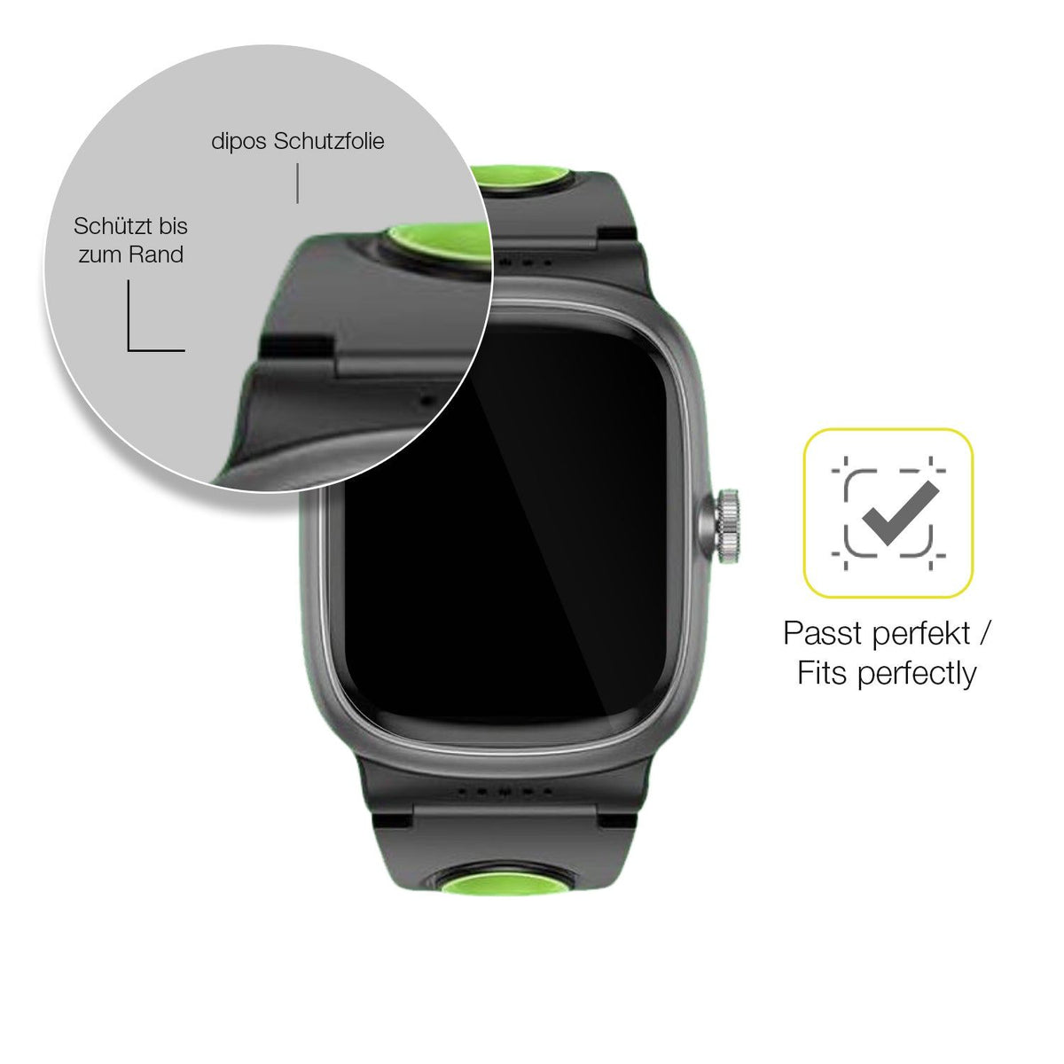 2x 3D Full Cover Schutzfolie für anyloop Kinder Smartwatch