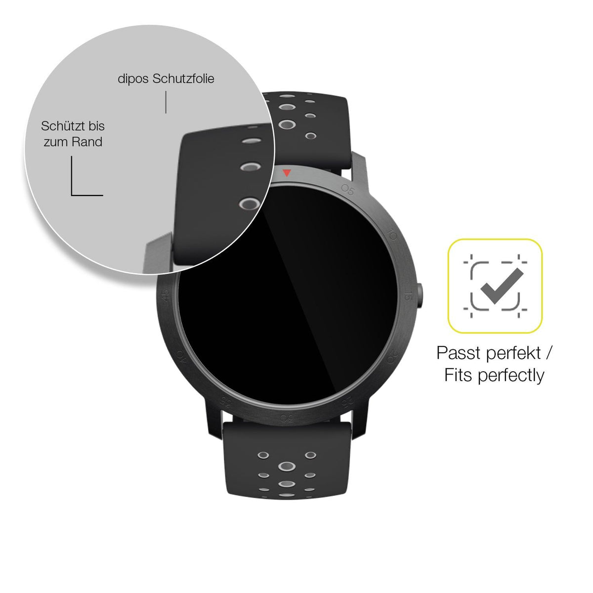 2x 3D Full Cover Schutzfolie für Withings Steel HR 36mm