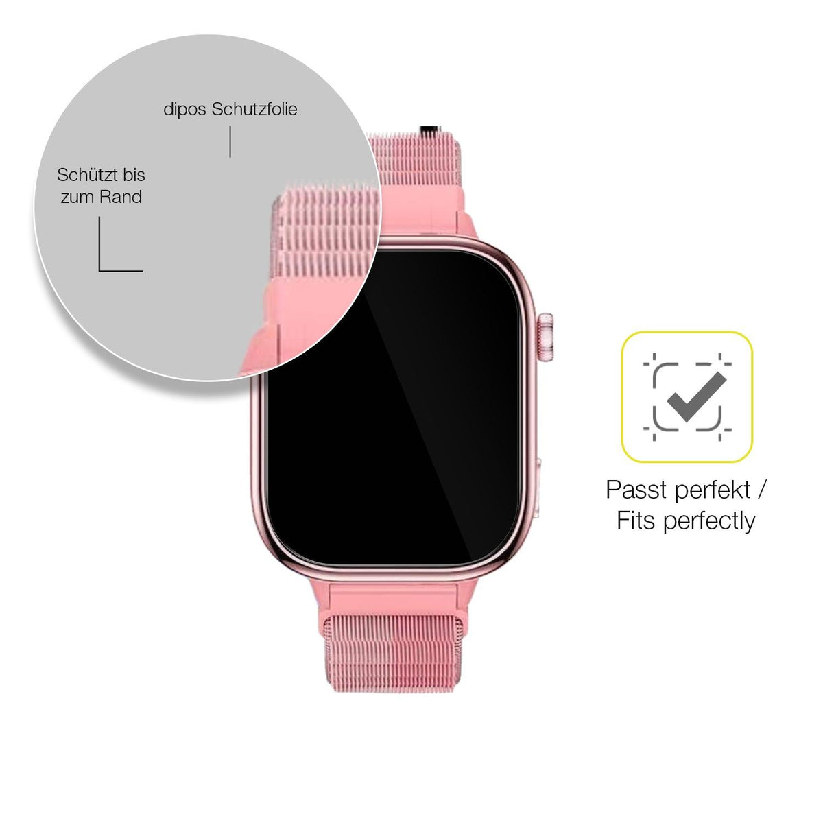 2x 3D Full Cover Schutzfolie für JoJoego Smartwatch Kinder