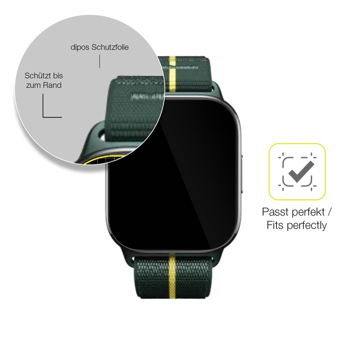 2x 3D Full Cover Schutzfolie für Motorola Moto Watch Fit 1.9 Zoll
