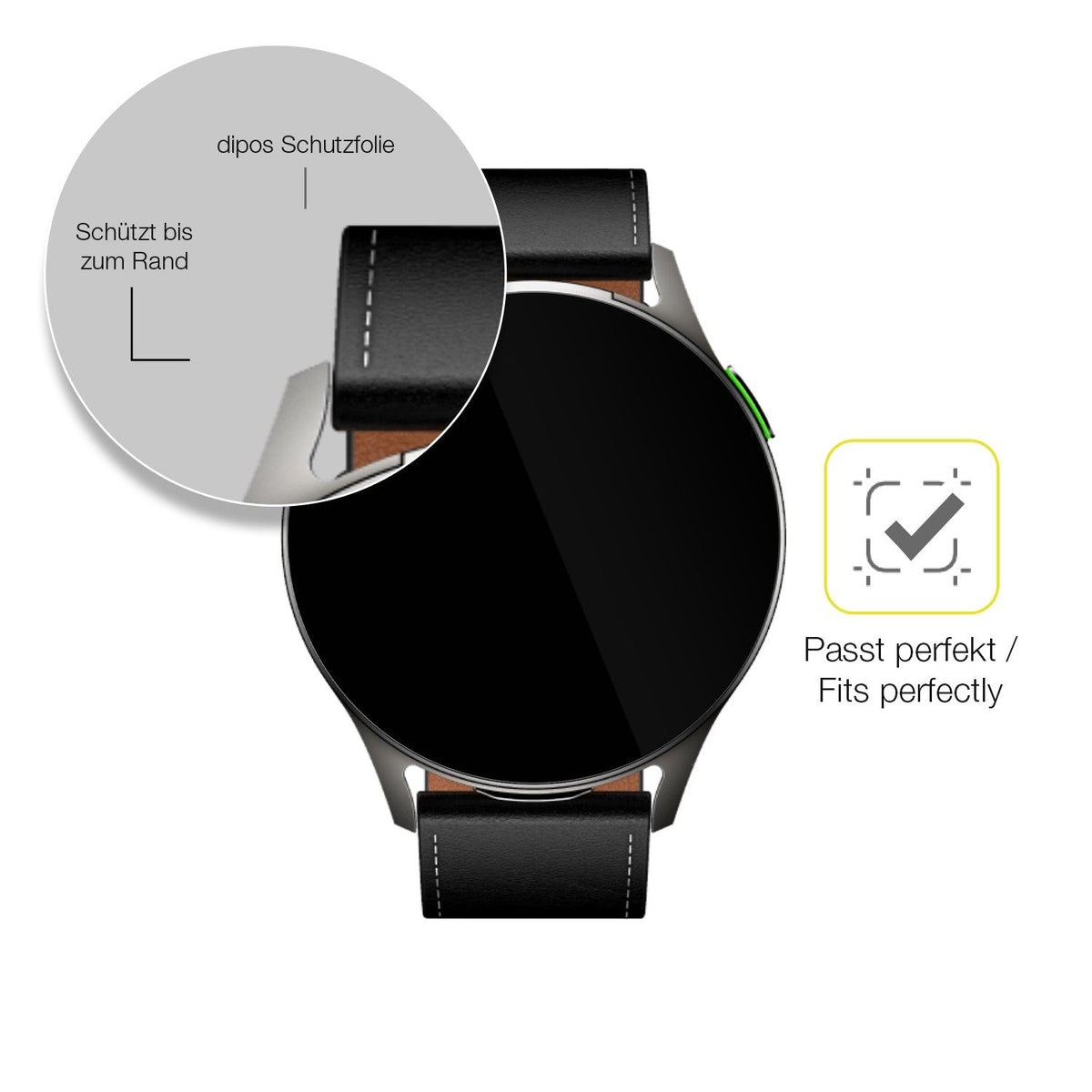 2x 3D Full Cover Schutzfolie für Infinix XWatch Pods