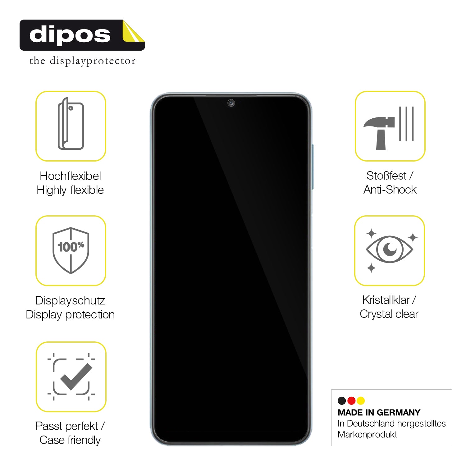 Displayschutz hergestellt in Deutschland, höchste Qualität made in Germany