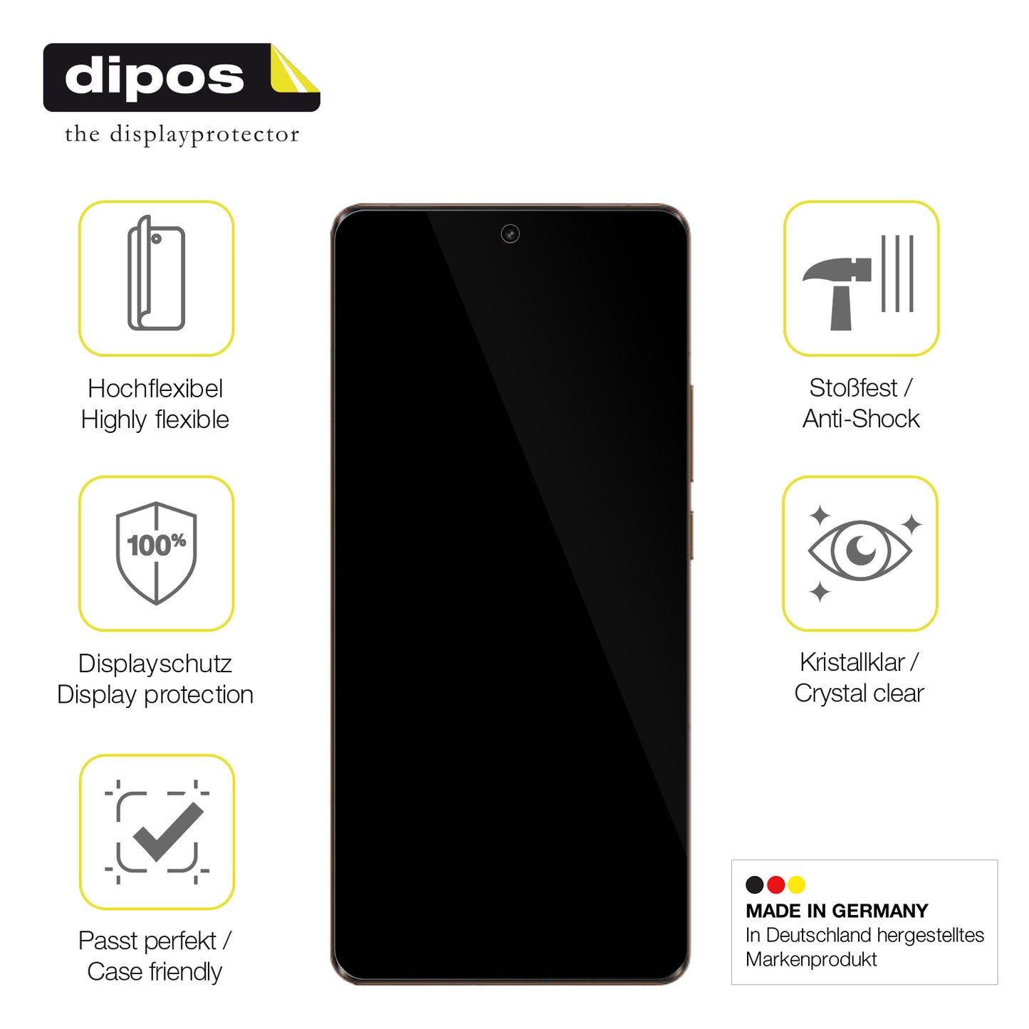 2x 3D Full Cover Schutzfolie für Realme GT5 Pro