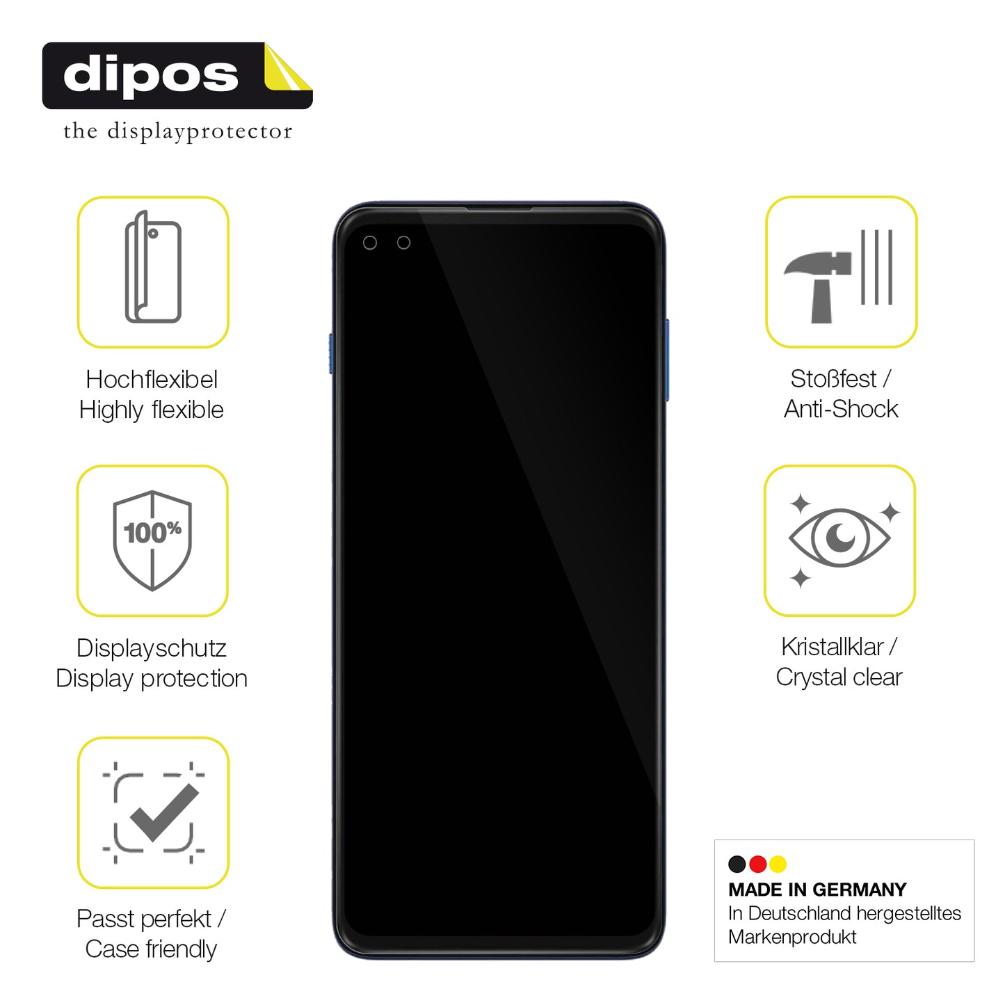 2x 3D Full Cover Schutzfolie für Motorola Moto G56