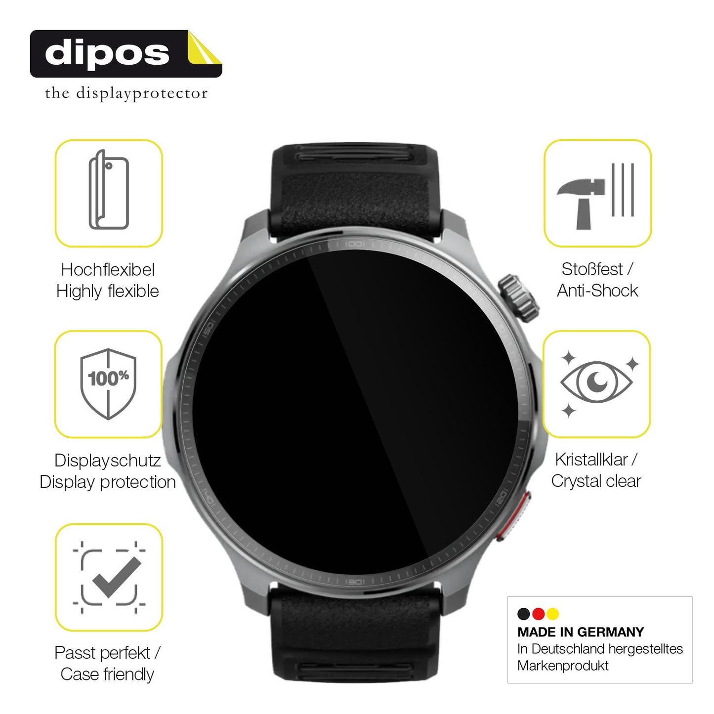 2x 3D Full Cover Schutzfolie für Huami Amazfit Balance 2 XT