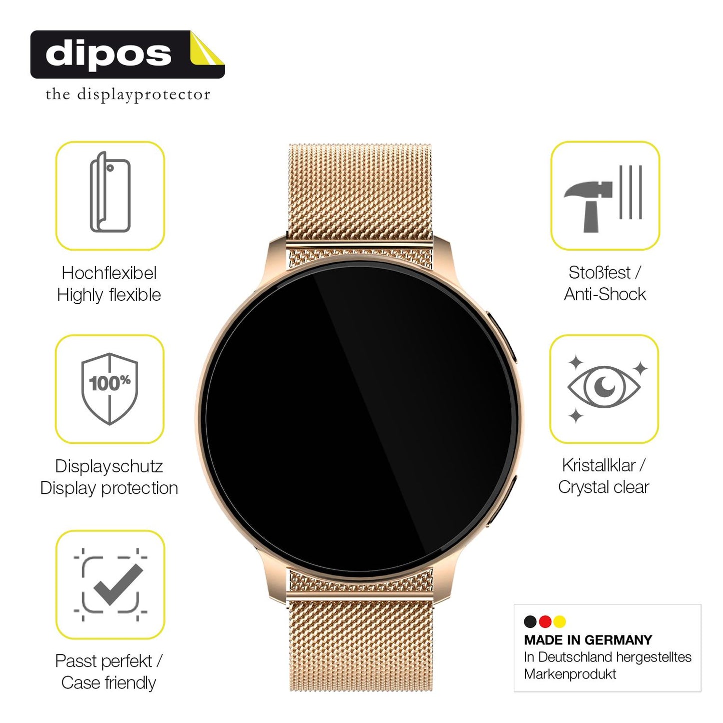 2x 3D Full Cover Schutzfolie für Sloksfil 1.39 Zoll Smartwatch