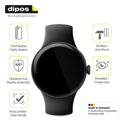 2x 3D Full Cover Schutzfolie für Google Pixel Watch 1