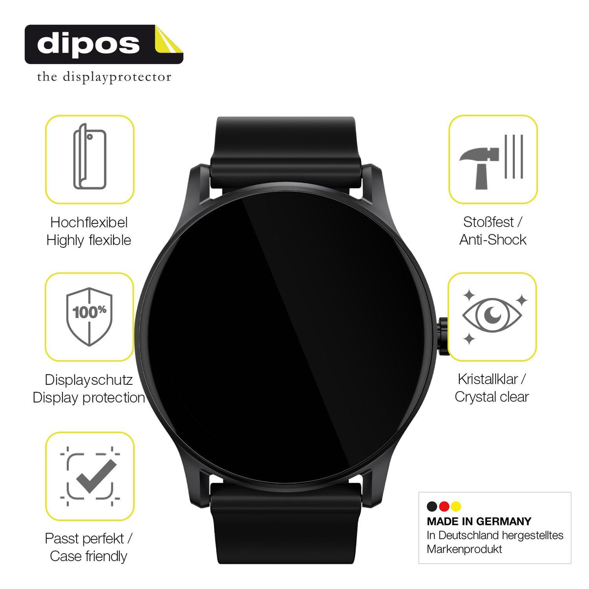 2x 3D Full Cover Schutzfolie für Haylou GS Smartwatch