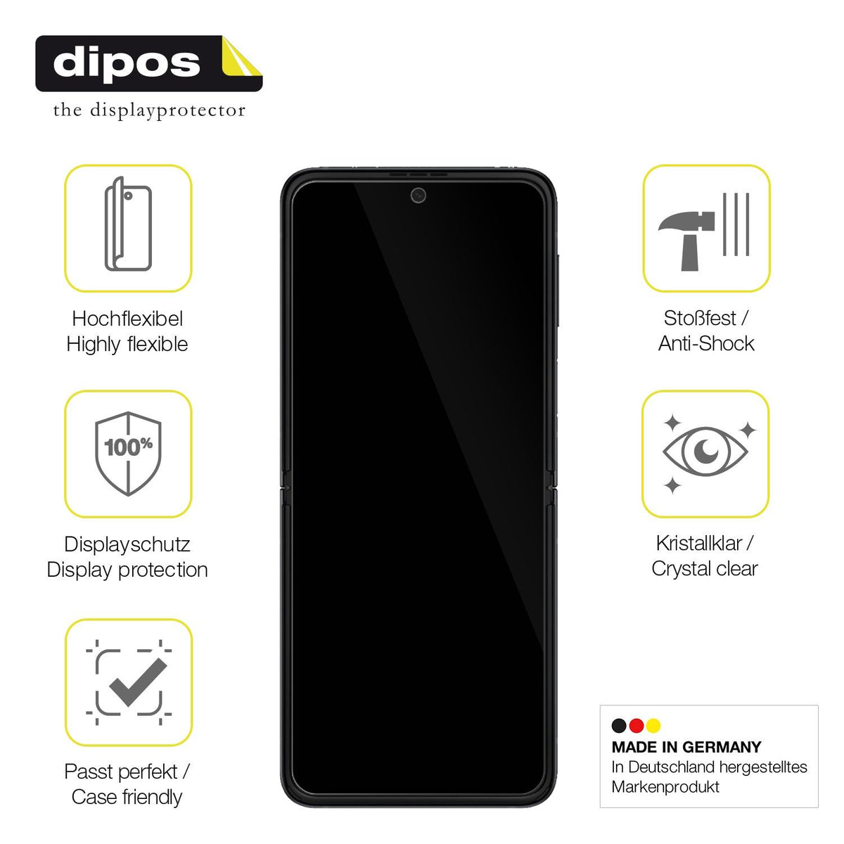 1x 3D Full Cover Schutzfolie für Samsung Galaxy Flip 4