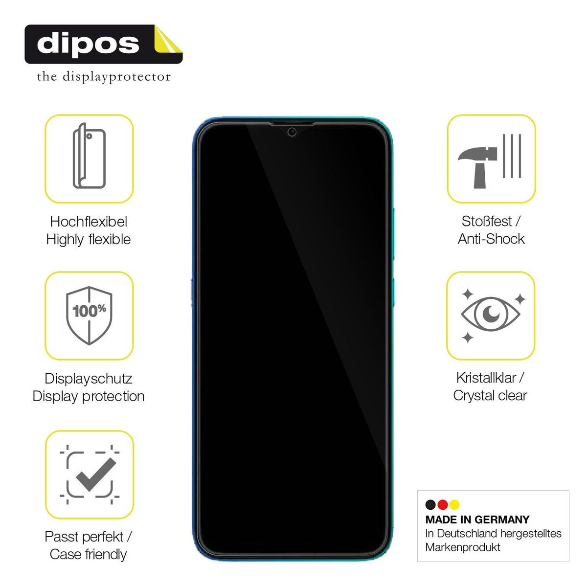 2x 3D Full Cover Schutzfolie für Hisense E60 Lite