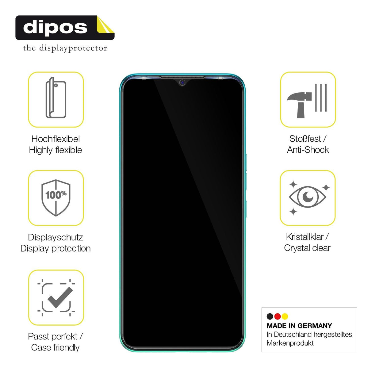 2x 3D Full Cover Schutzfolie für Tecno Spark 7T