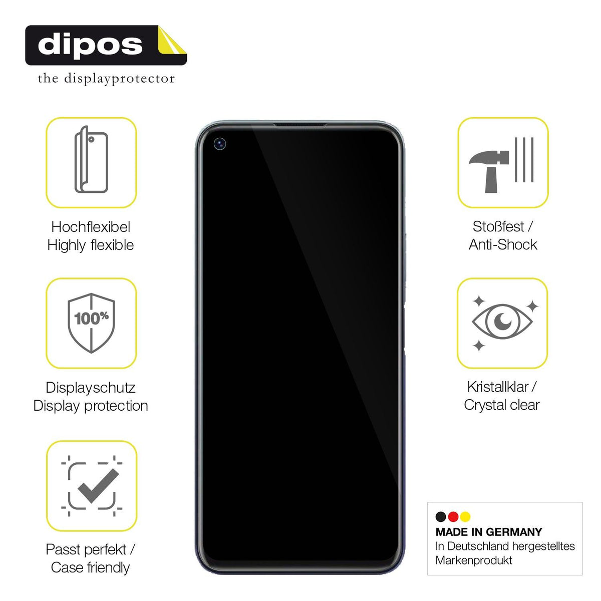 2x 3D Full Cover Schutzfolie für Vivo Y70t