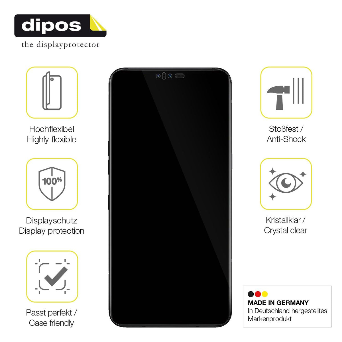 2x 3D Full Cover Schutzfolie für LG V50 ThinQ