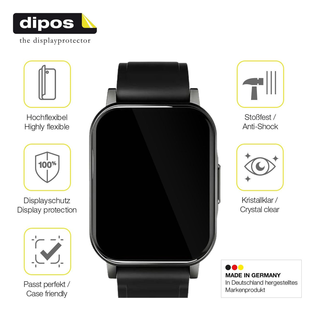 2x 3D Full Cover Schutzfolie für Haylou LS02 watch