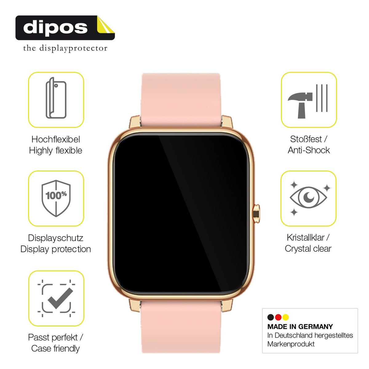 3x 3D Full Cover Schutzfolie für Kalinco CS201C Smartwatch