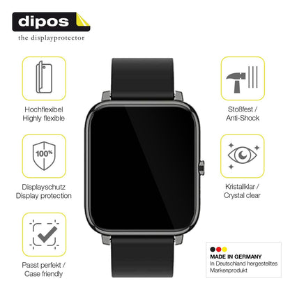 3x 3D Full Cover Schutzfolie für Popglory Smartwatch