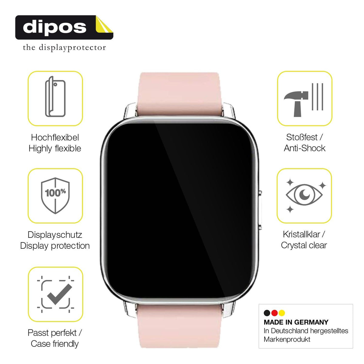 3x 3D Full Cover Schutzfolie für Togala Smartwatch