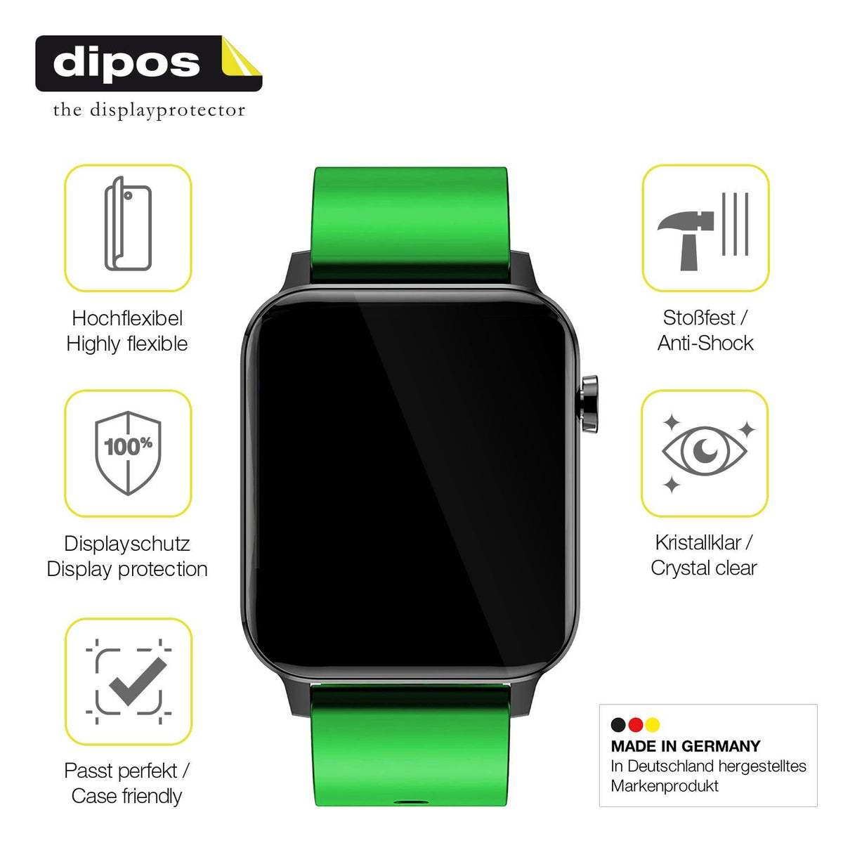 3x 3D Full Cover Schutzfolie für Judneer 1,4 Zoll Smartwatch