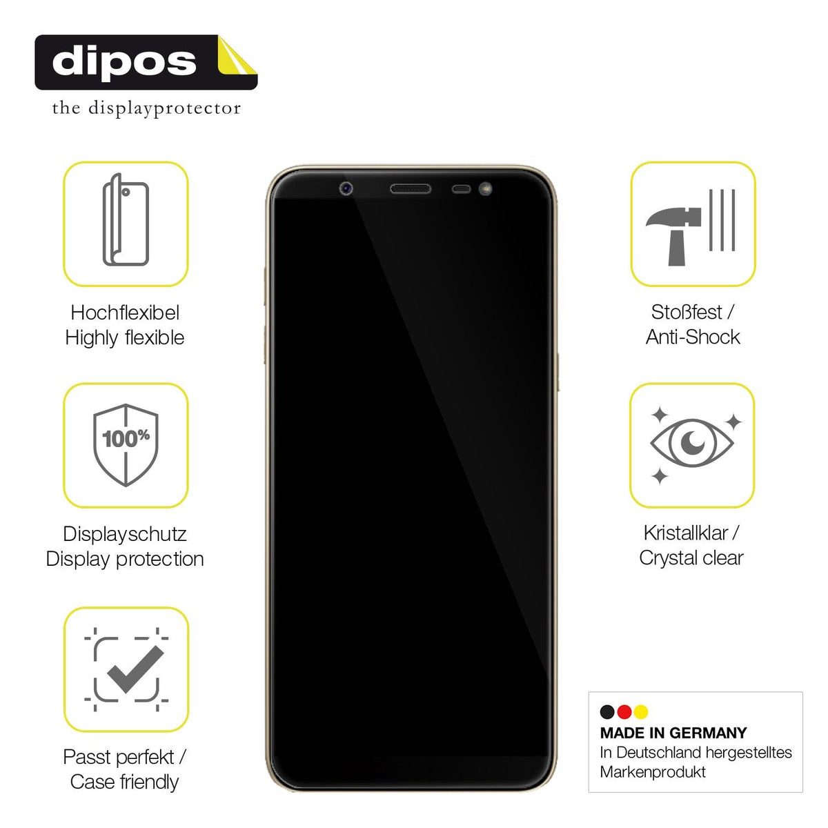 3x 3D Full Cover Schutzfolie für Samsung Galaxy J8
