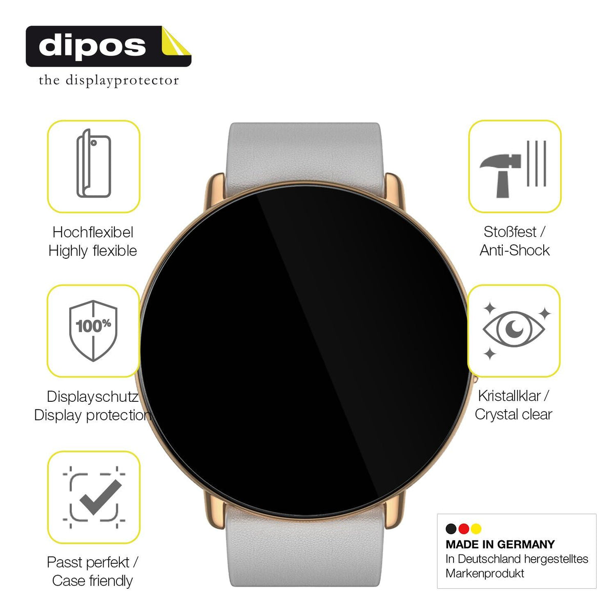 2x 3D Full Cover Schutzfolie für Zepp E Smartwatch