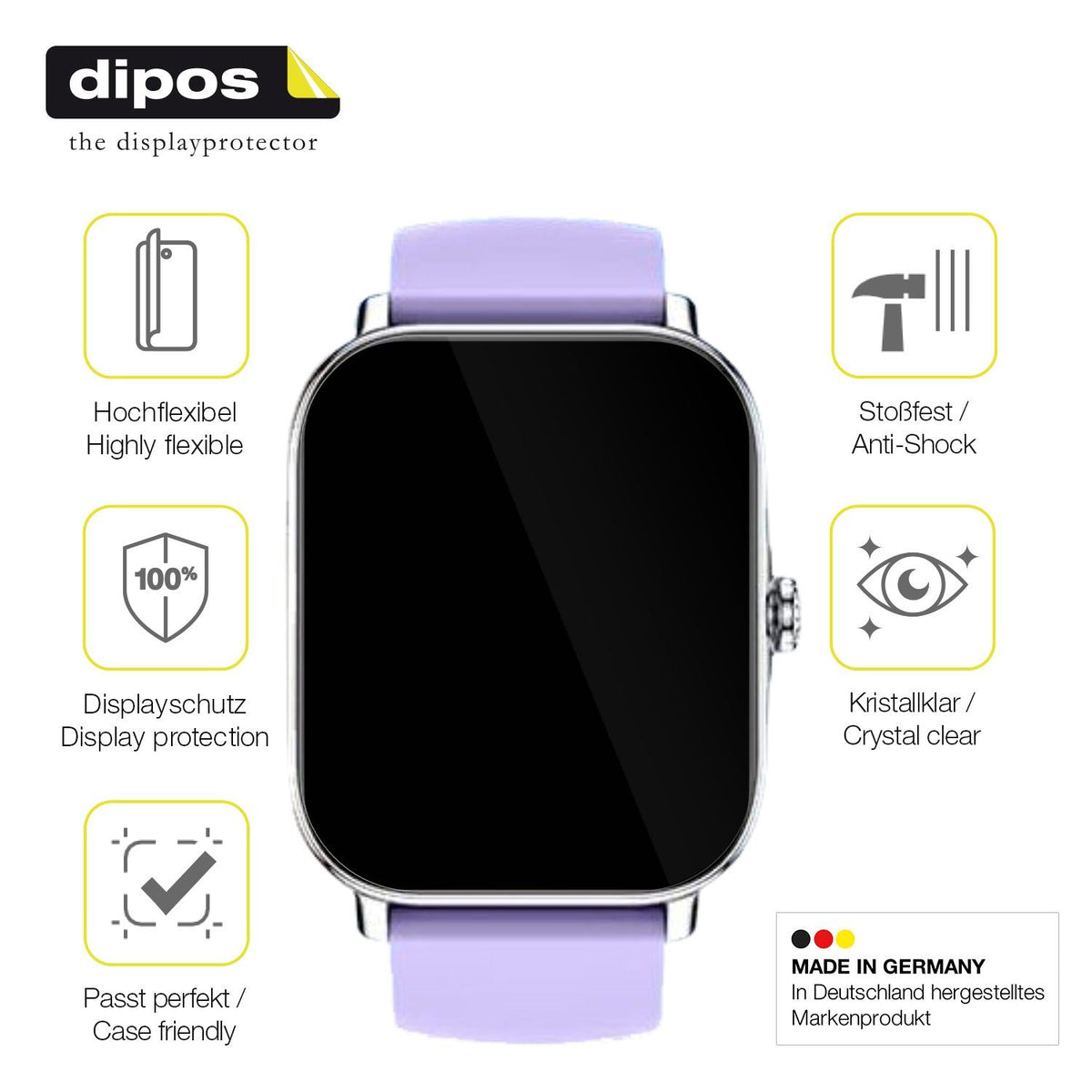 2x 3D Full Cover Schutzfolie für Zhizhi Smartwatch P90 1.85 Zoll