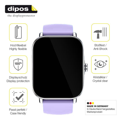 2x 3D Full Cover Schutzfolie für Zhizhi Smartwatch P90 1.85 Zoll