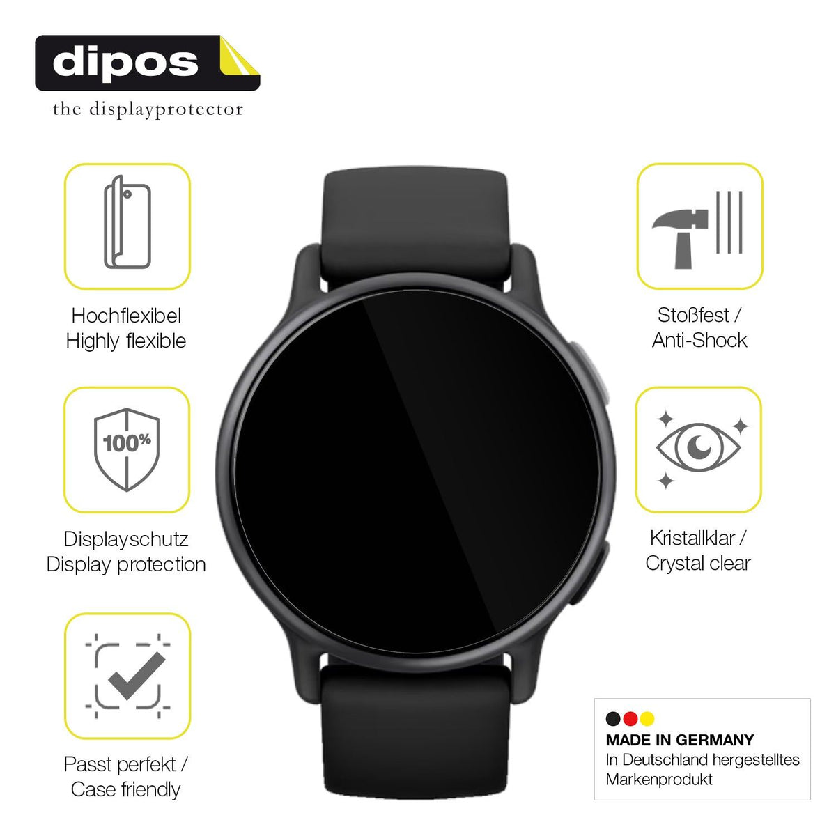 2x 3D Full Cover Schutzfolie für Garmin Vivoactive 5