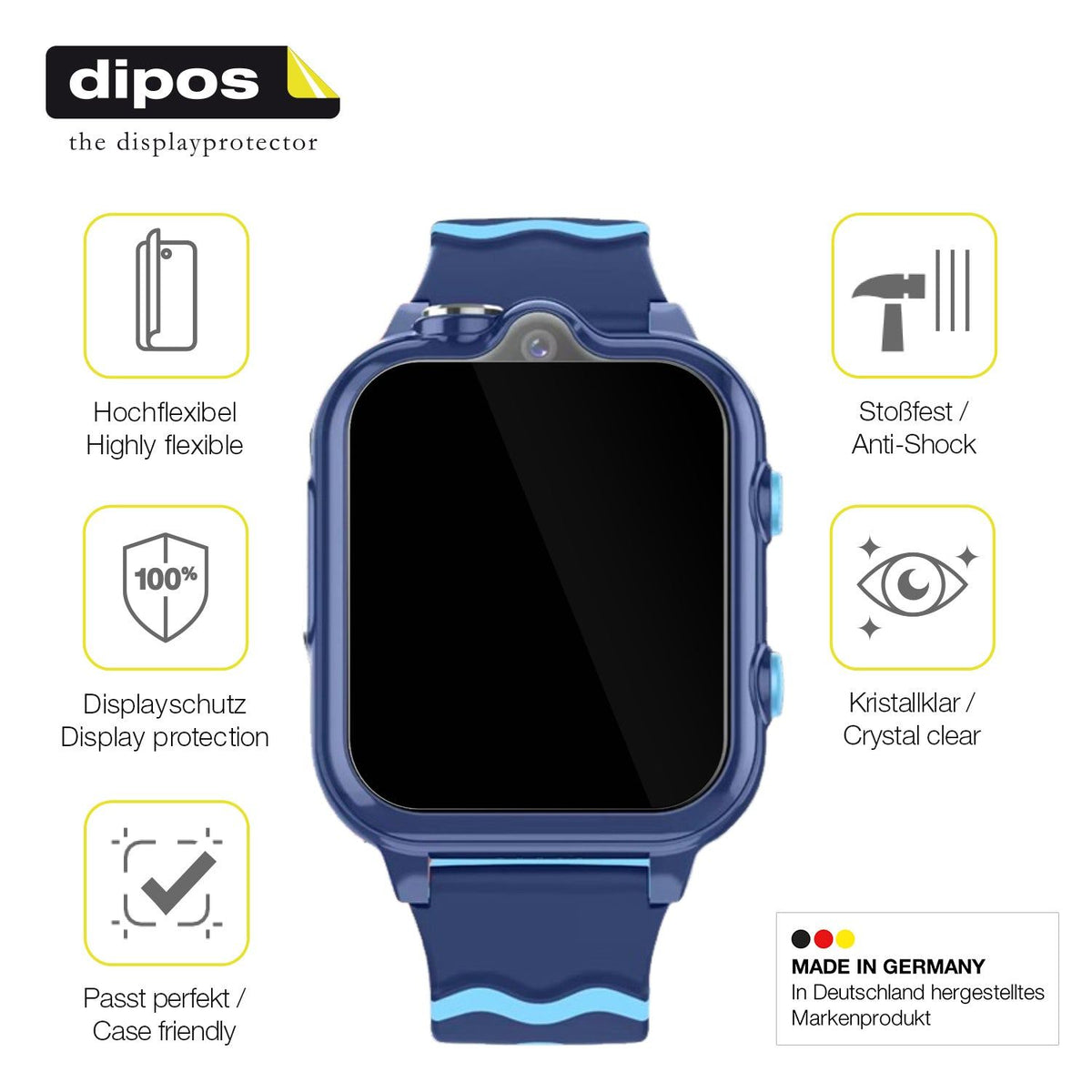 2x 3D Full Cover Schutzfolie für Sytifro D35 Kindersmartwatch